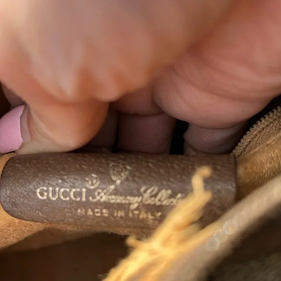 Gucci Beige and Brown Handbag with Red and Green Stripe - Picture 5 of 10